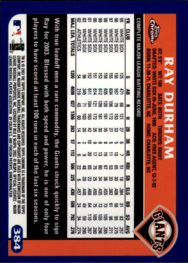 A6090- 2003 Topps Chrome BB Cards 251-440 +Inserts -You Pick- 15+ FREE US SHIP - Picture 203 of 297