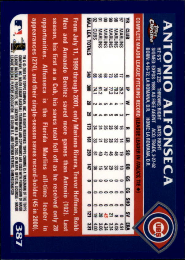 A6090- 2003 Topps Chrome BB Cards 251-440 +Inserts -You Pick- 15+ FREE US SHIP - Picture 207 of 297