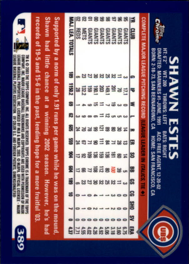 A6090- 2003 Topps Chrome BB Cards 251-440 +Inserts -You Pick- 15+ FREE US SHIP - Picture 211 of 297