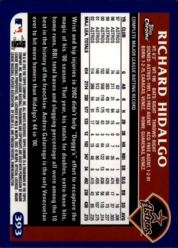 A6090- 2003 Topps Chrome BB Cards 251-440 +Inserts -You Pick- 15+ FREE US SHIP - Picture 217 of 297