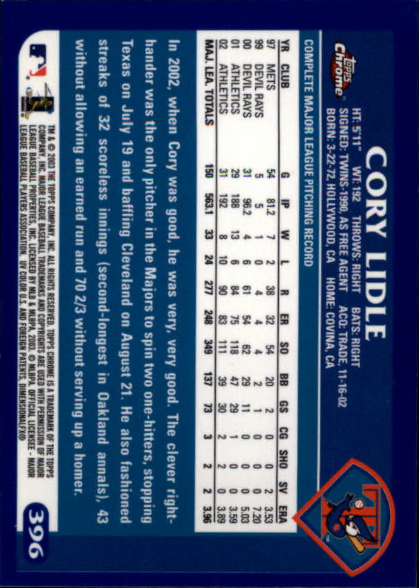 A6090- 2003 Topps Chrome BB Cards 251-440 +Inserts -You Pick- 15+ FREE US SHIP - Picture 221 of 297