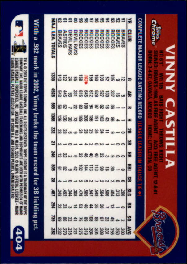 A6090- 2003 Topps Chrome BB Cards 251-440 +Inserts -You Pick- 15+ FREE US SHIP - Picture 229 of 297