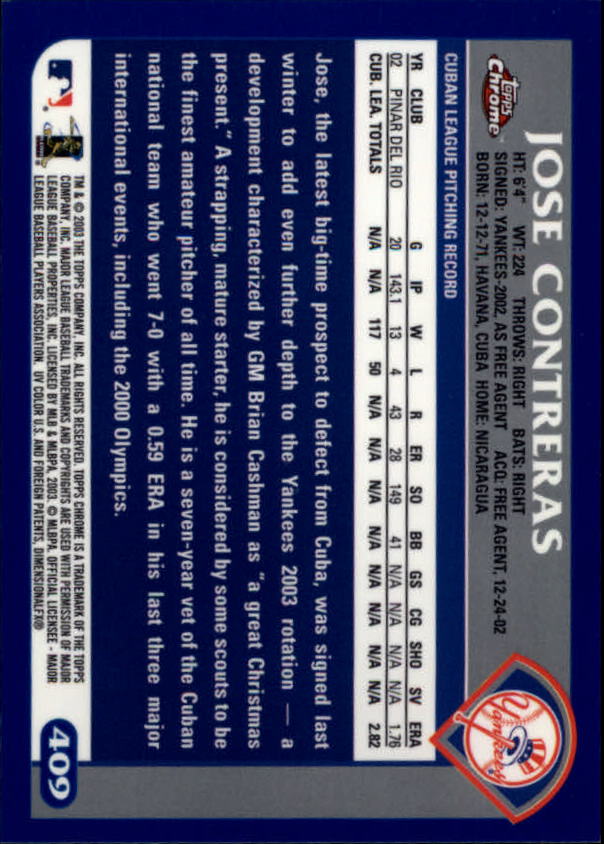 A6090- 2003 Topps Chrome BB Cards 251-440 +Inserts -You Pick- 15+ FREE US SHIP - Picture 237 of 297