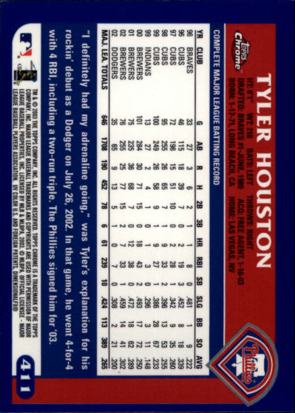 A6090- 2003 Topps Chrome BB Cards 251-440 +Inserts -You Pick- 15+ FREE US SHIP - Picture 241 of 297