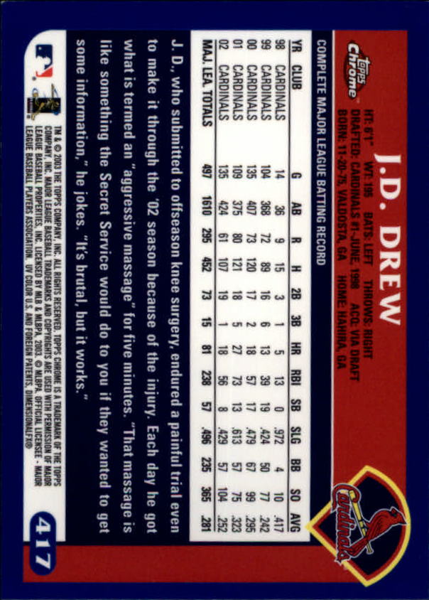 A6090- 2003 Topps Chrome BB Cards 251-440 +Inserts -You Pick- 15+ FREE US SHIP - Picture 249 of 297