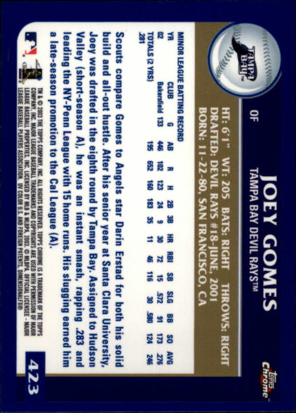 A6090- 2003 Topps Chrome BB Cards 251-440 +Inserts -You Pick- 15+ FREE US SHIP - Picture 257 of 297