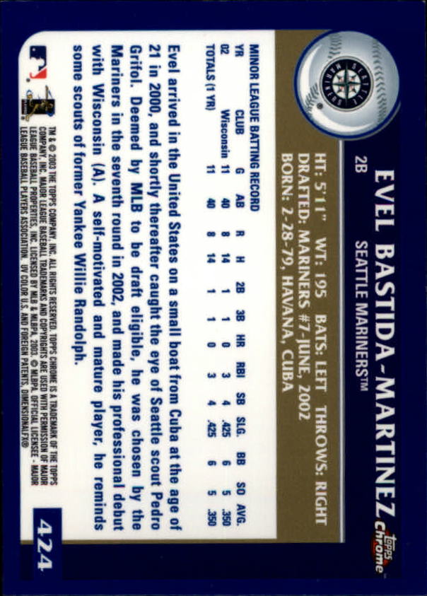 A6090- 2003 Topps Chrome BB Cards 251-440 +Inserts -You Pick- 15+ FREE US SHIP - Picture 259 of 297