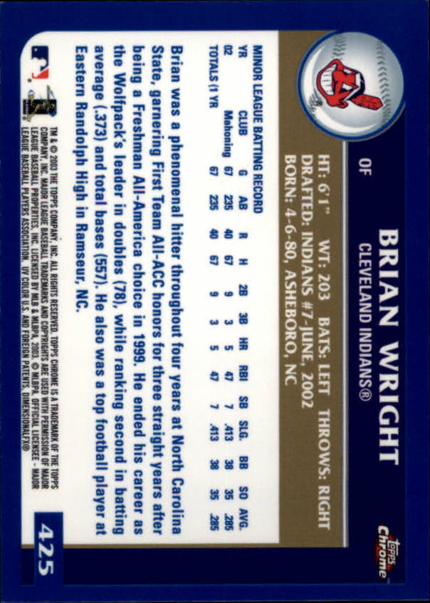 A6090- 2003 Topps Chrome BB Cards 251-440 +Inserts -You Pick- 15+ FREE US SHIP - Picture 261 of 297