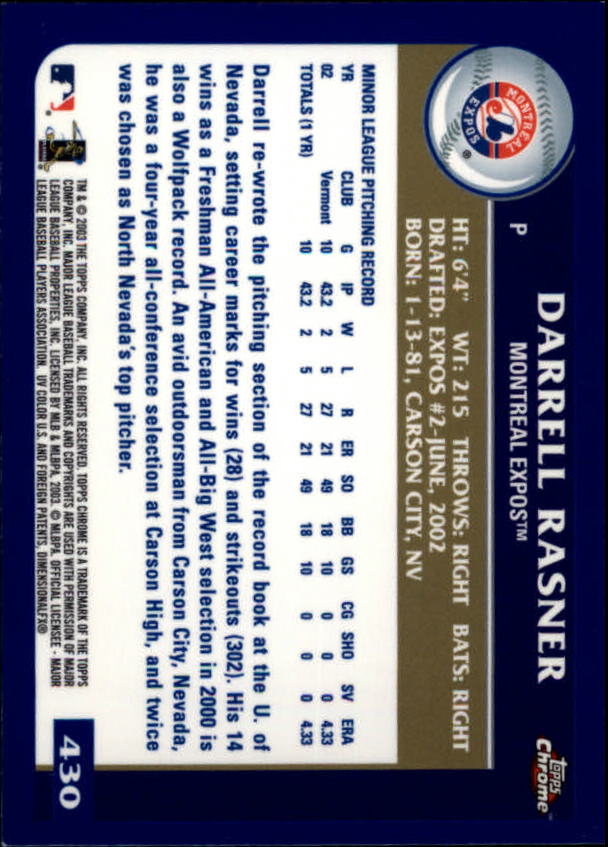 A6090- 2003 Topps Chrome BB Cards 251-440 +Inserts -You Pick- 15+ FREE US SHIP - Picture 267 of 297