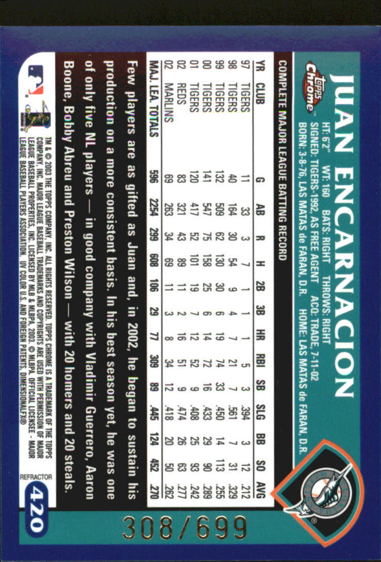 A6090- 2003 Topps Chrome BB Cards 251-440 +Inserts -You Pick- 15+ FREE US SHIP - Picture 297 of 297