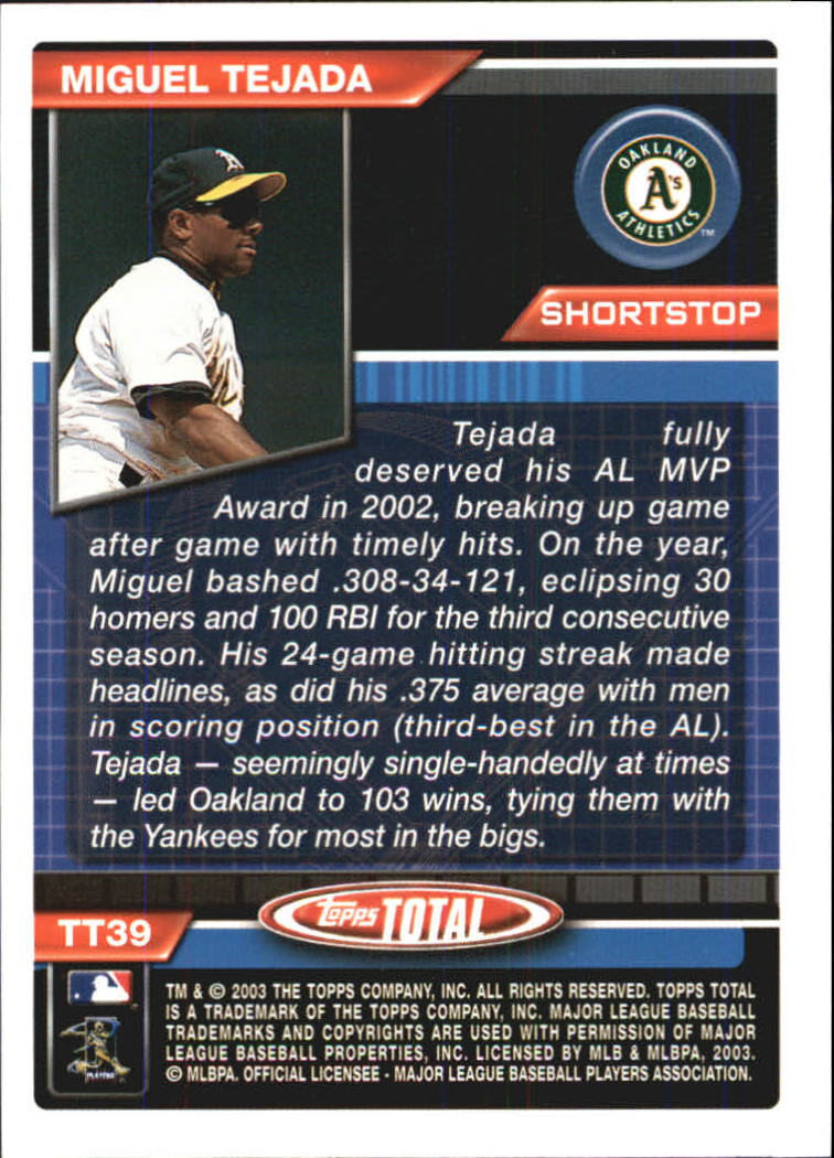 A9006- 2003 Topps Total Baseball Assorted Inserts -You Pick- 15+ FREE US SHIP - Picture 251 of 255
