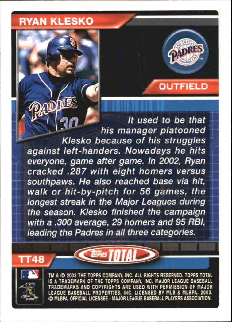 A9006- 2003 Topps Total Baseball Assorted Inserts -You Pick- 15+ FREE US SHIP - Picture 201 of 255