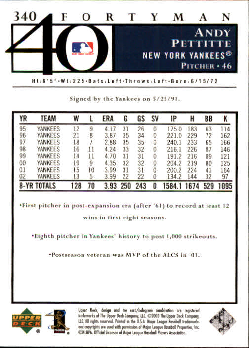 2003 Upper Deck 40-Man Baseball Card Pick (Base) 288-574 - Picture 99 of 501