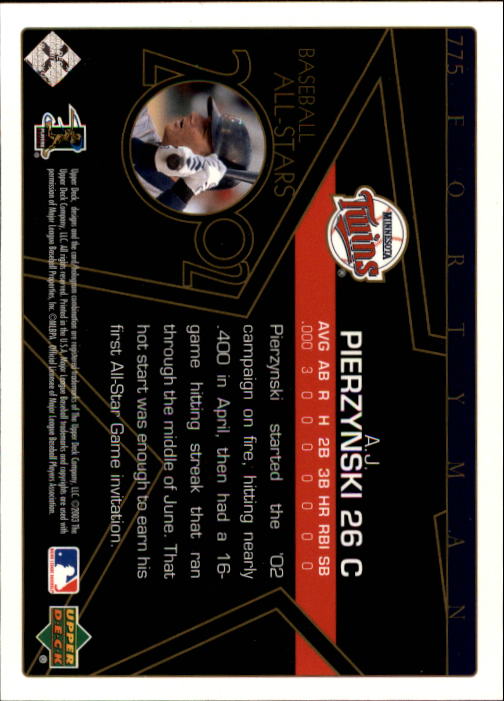 2003 Upper Deck 40-Man Baseball Card Pick (Base) 575-844 - Picture 363 of 501