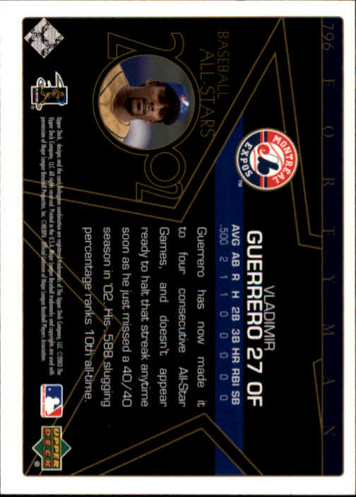2003 Upper Deck 40-Man Baseball Card Pick (Base) 575-844 - Picture 405 of 501