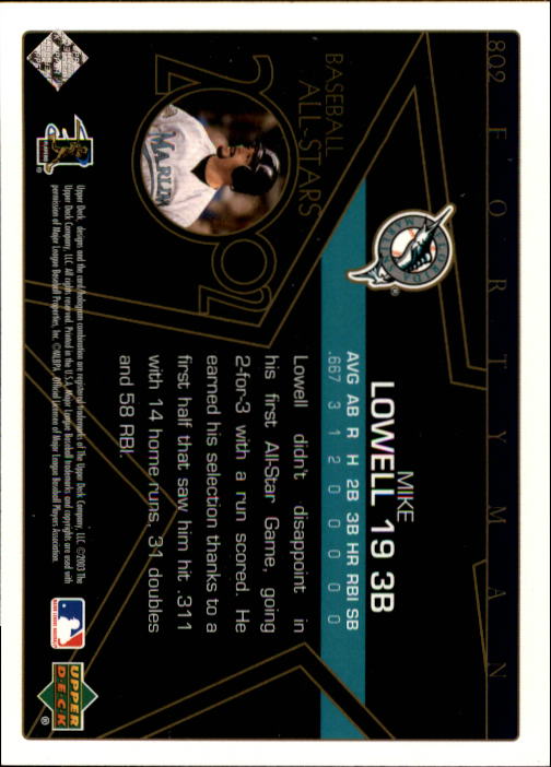 2003 Upper Deck 40-Man Baseball Card Pick (Base) 575-844 - Picture 417 of 501