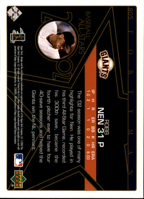 2003 Upper Deck 40-Man Baseball Card Pick (Base) 575-844 - Picture 423 of 501