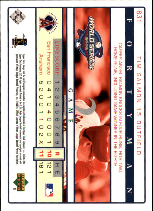 2003 Upper Deck 40-Man Baseball Card Pick (Base) 575-844 - Picture 475 of 501
