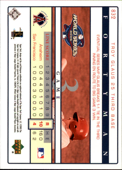 2003 Upper Deck 40-Man Baseball Card Pick (Base) 575-844 - Picture 477 of 501