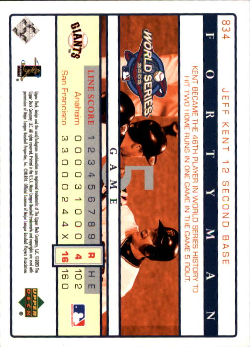 2003 Upper Deck 40-Man Baseball Card Pick (Base) 575-844 - Picture 481 of 501