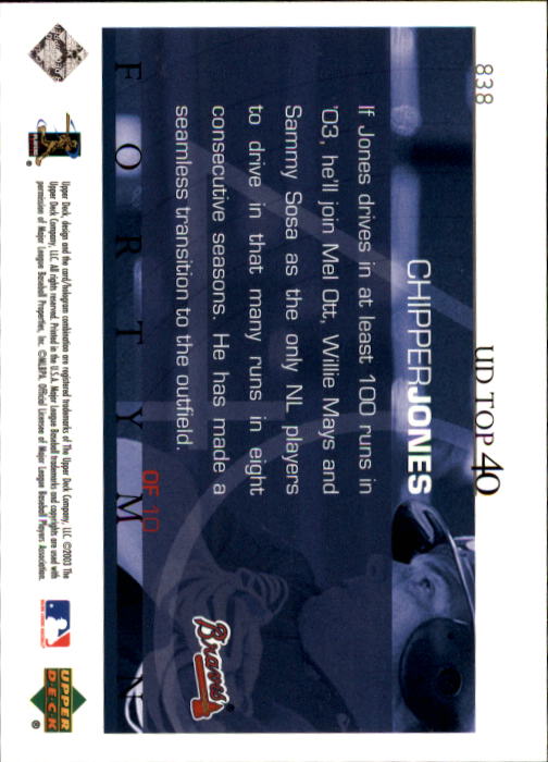 2003 Upper Deck 40-Man Baseball Card Pick (Base) 575-844 - Picture 489 of 501