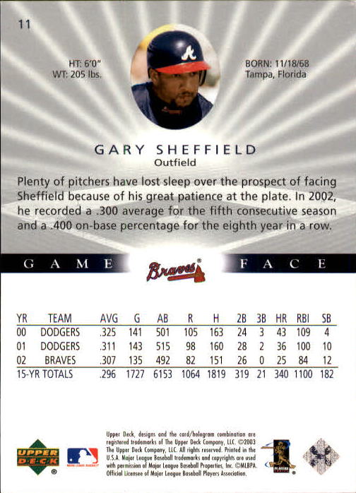 B1338- 2003 Upper Deck Game Face BB 1-217 +Inserts -You Pick- 15+ FREE US SHIP - Picture 19 of 171