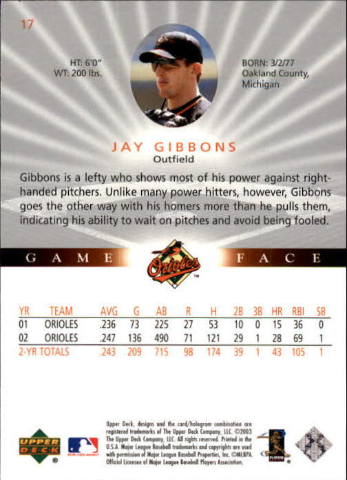 B1338- 2003 Upper Deck Game Face BB 1-217 +Inserts -You Pick- 15+ FREE US SHIP - Picture 27 of 171
