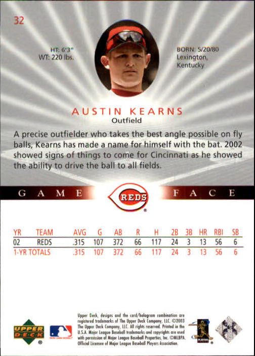 B1338- 2003 Upper Deck Game Face BB 1-217 +Inserts -You Pick- 15+ FREE US SHIP - Picture 47 of 171