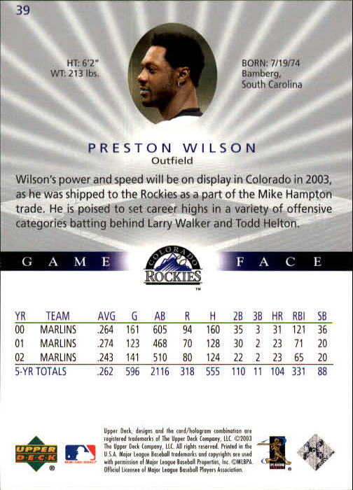 B1338- 2003 Upper Deck Game Face BB 1-217 +Inserts -You Pick- 15+ FREE US SHIP - Picture 59 of 171