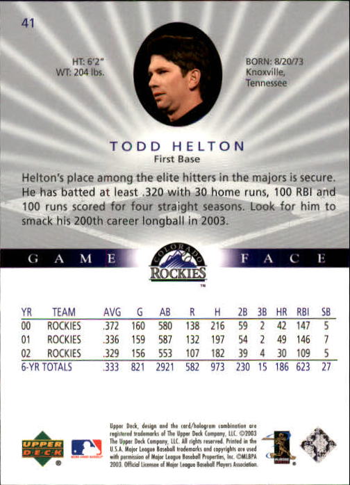 B1338- 2003 Upper Deck Game Face BB 1-217 +Inserts -You Pick- 15+ FREE US SHIP - Picture 63 of 171