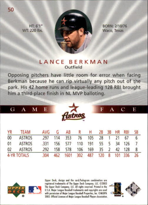 B1338- 2003 Upper Deck Game Face BB 1-217 +Inserts -You Pick- 15+ FREE US SHIP - Picture 75 of 171