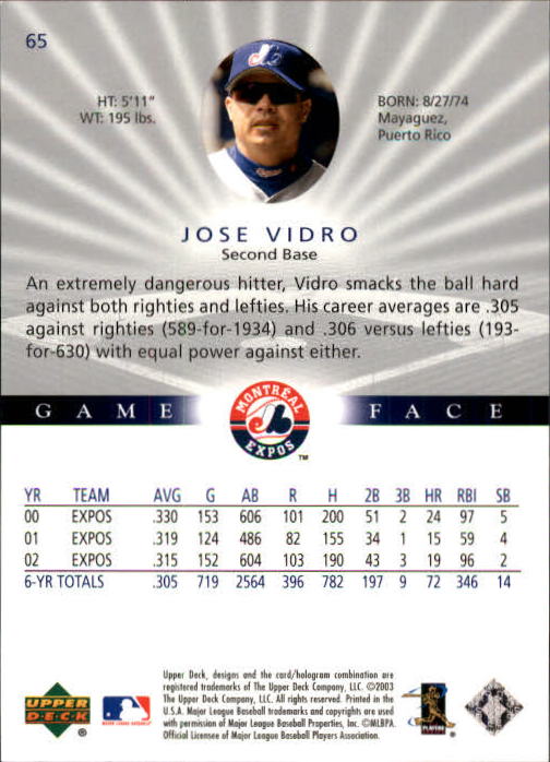 B1338- 2003 Upper Deck Game Face BB 1-217 +Inserts -You Pick- 15+ FREE US SHIP - Picture 99 of 171