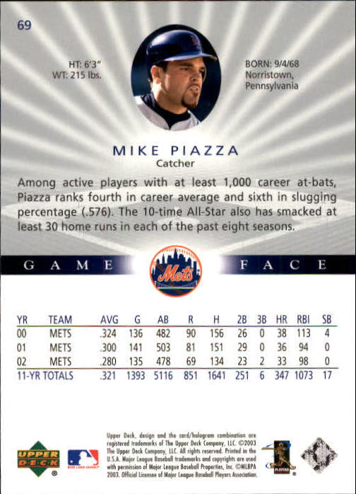 B1338- 2003 Upper Deck Game Face BB 1-217 +Inserts -You Pick- 15+ FREE US SHIP - Picture 101 of 171