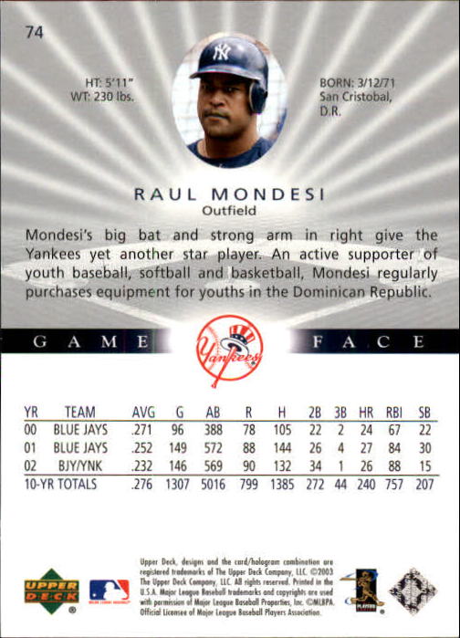 B1338- 2003 Upper Deck Game Face BB 1-217 +Inserts -You Pick- 15+ FREE US SHIP - Picture 107 of 171