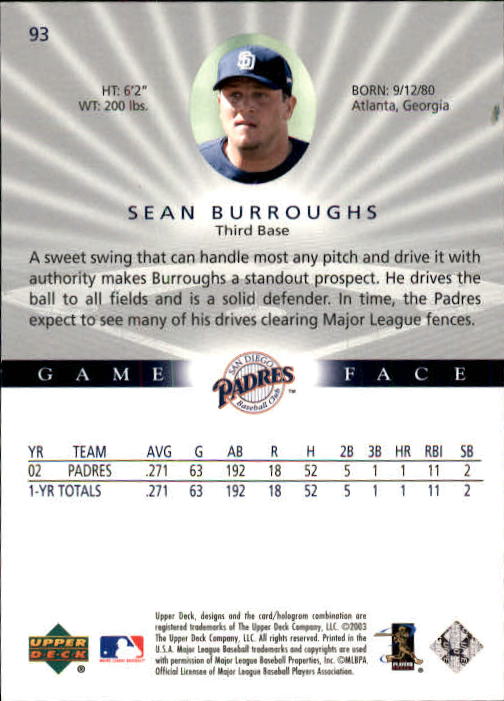 B1338- 2003 Upper Deck Game Face BB 1-217 +Inserts -You Pick- 15+ FREE US SHIP - Picture 133 of 171