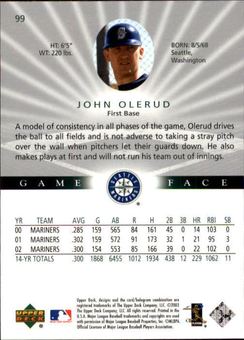 B1338- 2003 Upper Deck Game Face BB 1-217 +Inserts -You Pick- 15+ FREE US SHIP - Picture 141 of 171