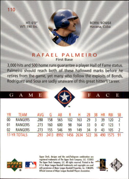 B1338- 2003 Upper Deck Game Face BB 1-217 +Inserts -You Pick- 15+ FREE US SHIP - Picture 151 of 171
