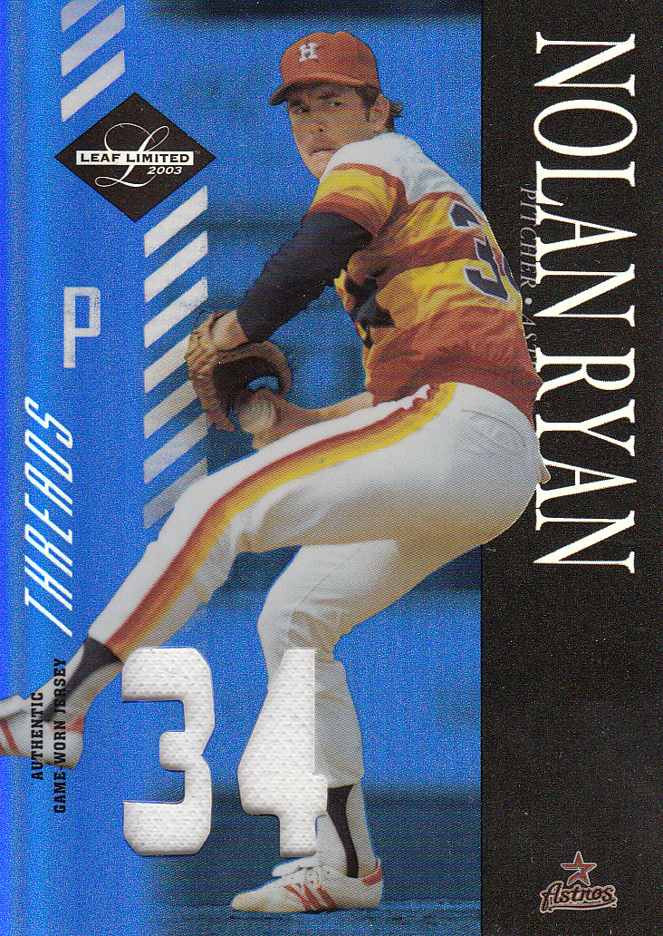 2003 Leaf Limited Threads Number #160 Nolan Ryan Astros/34