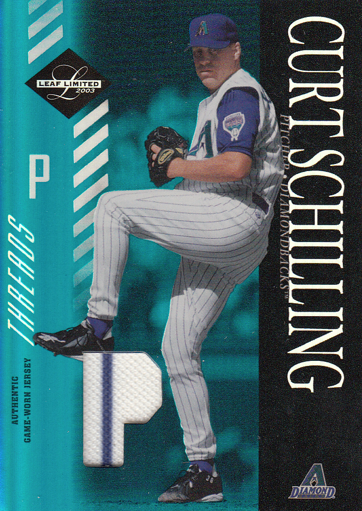 2003 Leaf Limited Threads Position #72 C.Schilling D'backs Leg