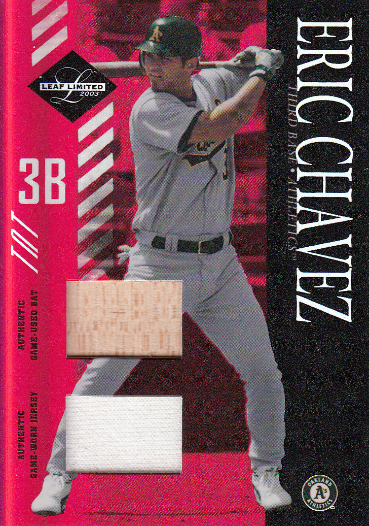 2003 Leaf Limited TNT #2 Eric Chavez Bat-Jsy
