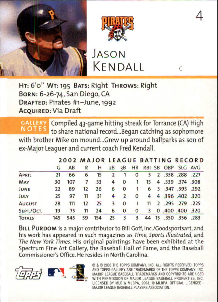A9174- 2003 Topps Gallery Baseball Cards 1-200 -You Pick- 15+ FREE US SHIP - Picture 5 of 332