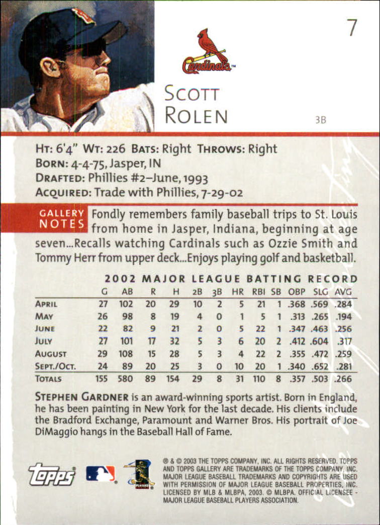 A9174- 2003 Topps Gallery Baseball Cards 1-200 -You Pick- 15+ FREE US SHIP - Picture 11 of 332