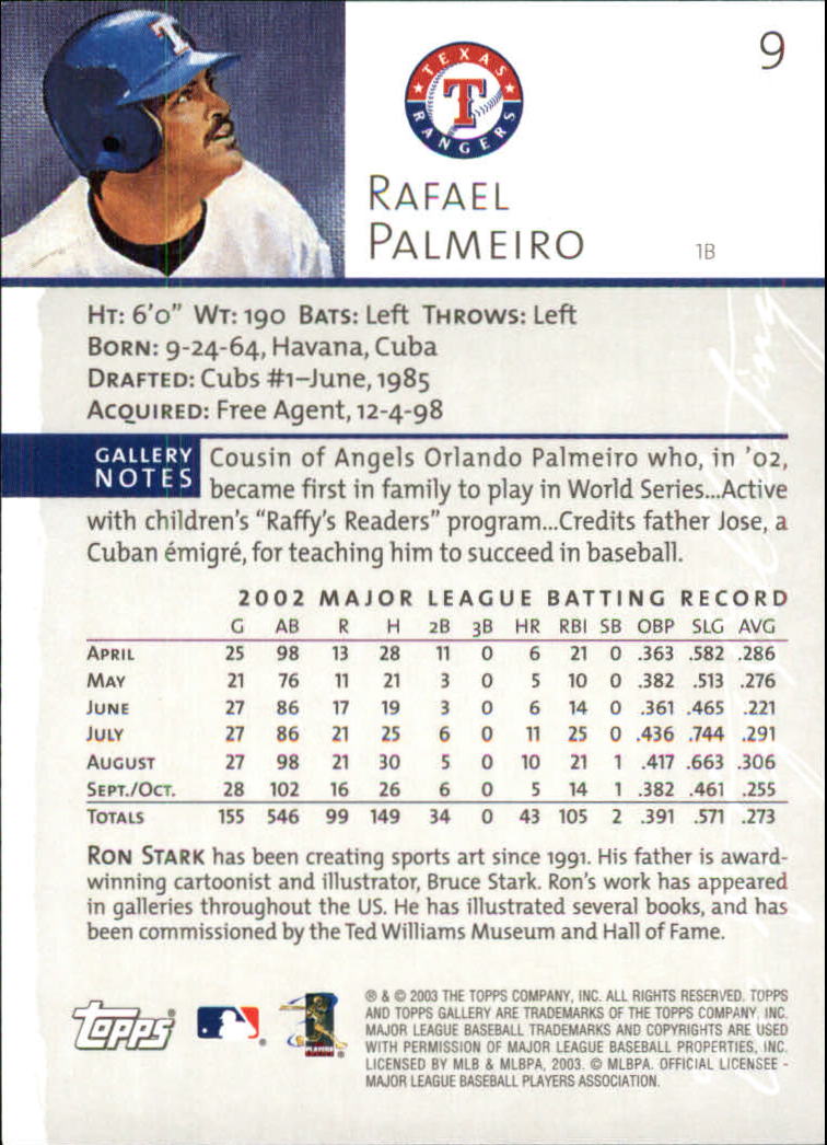 A9174- 2003 Topps Gallery Baseball Cards 1-200 -You Pick- 15+ FREE US SHIP - Picture 15 of 332