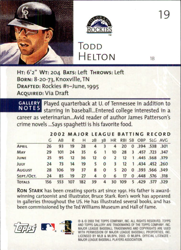 A9174- 2003 Topps Gallery Baseball Cards 1-200 -You Pick- 15+ FREE US SHIP - Picture 26 of 332