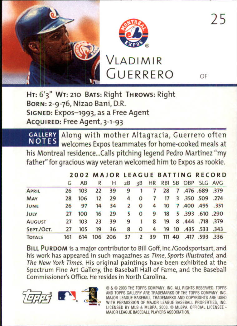 A9174- 2003 Topps Gallery Baseball Cards 1-200 -You Pick- 15+ FREE US SHIP - Picture 38 of 332