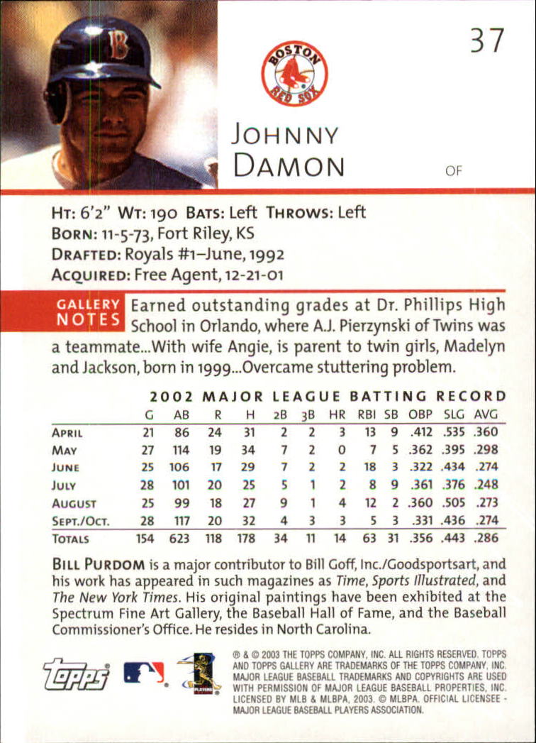 A9174- 2003 Topps Gallery Baseball Cards 1-200 -You Pick- 15+ FREE US SHIP - Picture 56 of 332