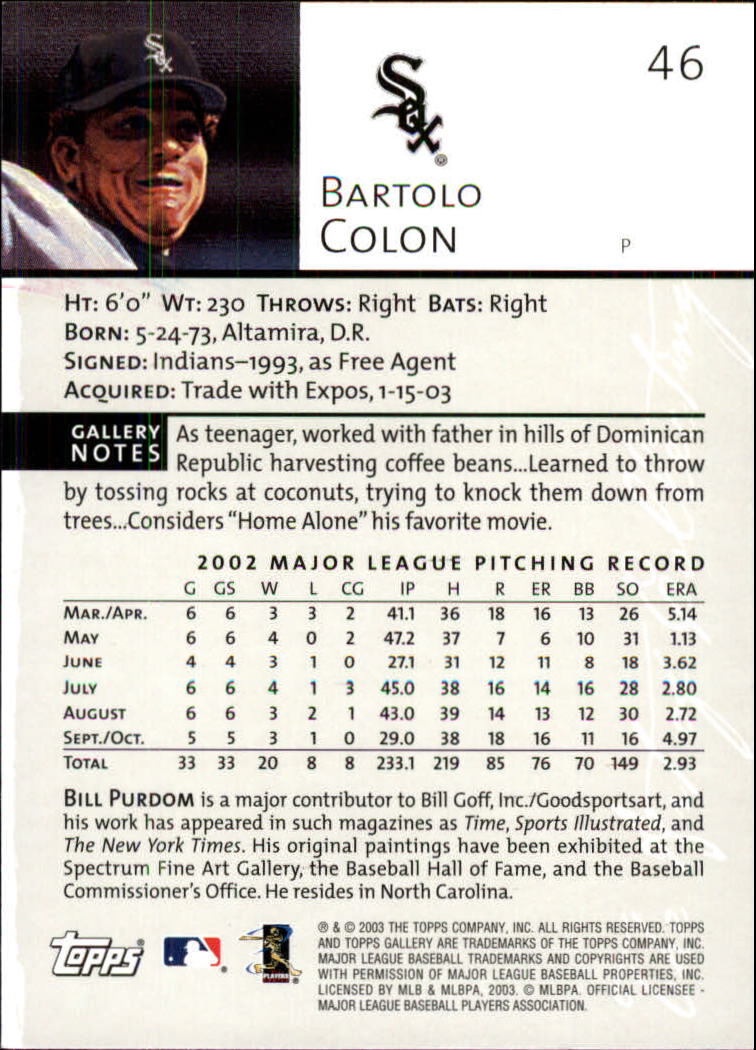 A9174- 2003 Topps Gallery Baseball Cards 1-200 -You Pick- 15+ FREE US SHIP - Picture 72 of 332