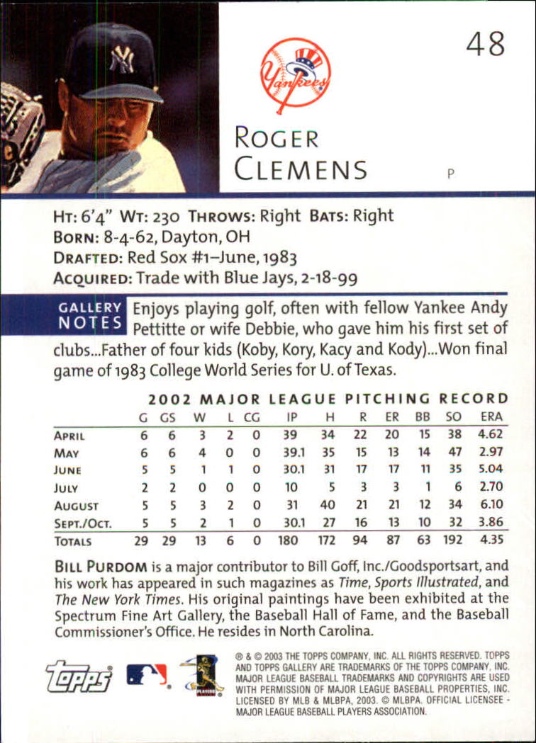 A9174- 2003 Topps Gallery Baseball Cards 1-200 -You Pick- 15+ FREE US SHIP - Picture 76 of 332
