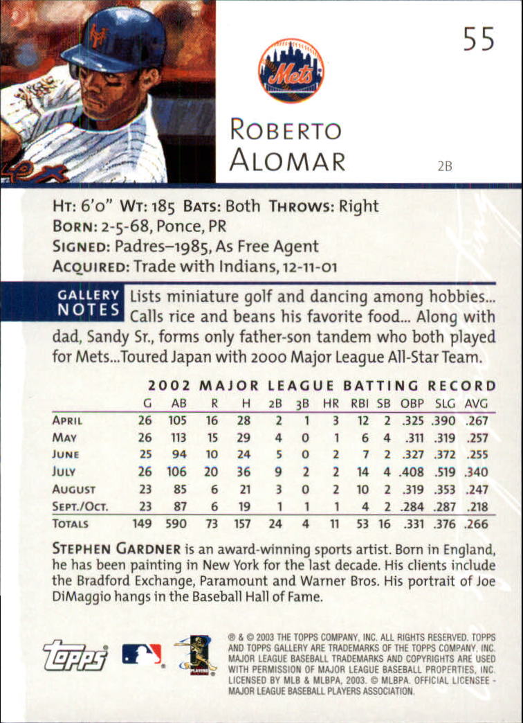 A9174- 2003 Topps Gallery Baseball Cards 1-200 -You Pick- 15+ FREE US SHIP - Picture 88 of 332