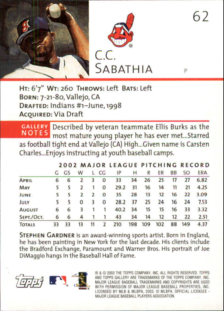 A9174- 2003 Topps Gallery Baseball Cards 1-200 -You Pick- 15+ FREE US SHIP - Picture 100 of 332